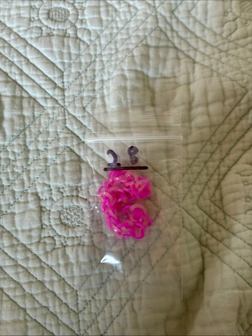 Bright Pink Mini Rubber Bands - Pack of Small Links